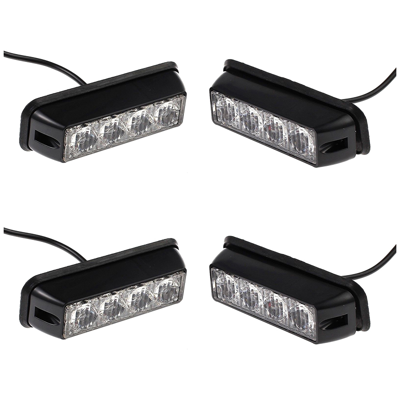 4x12/24v Black Recovery Strobe 4LED Lights Orange ... – Grandado