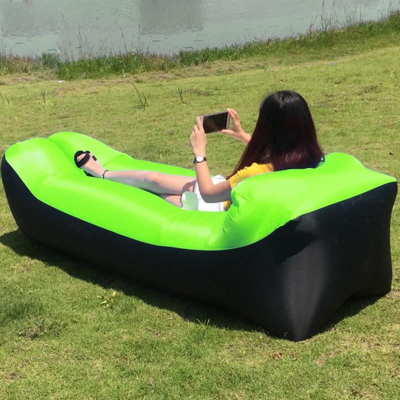 240*70cm påsar strandsoffa camping utomhusprodukter snabb uppfällbar luftbäddsoffa bra sovsäck uppblåsbar luftsäck: Fruktgrön