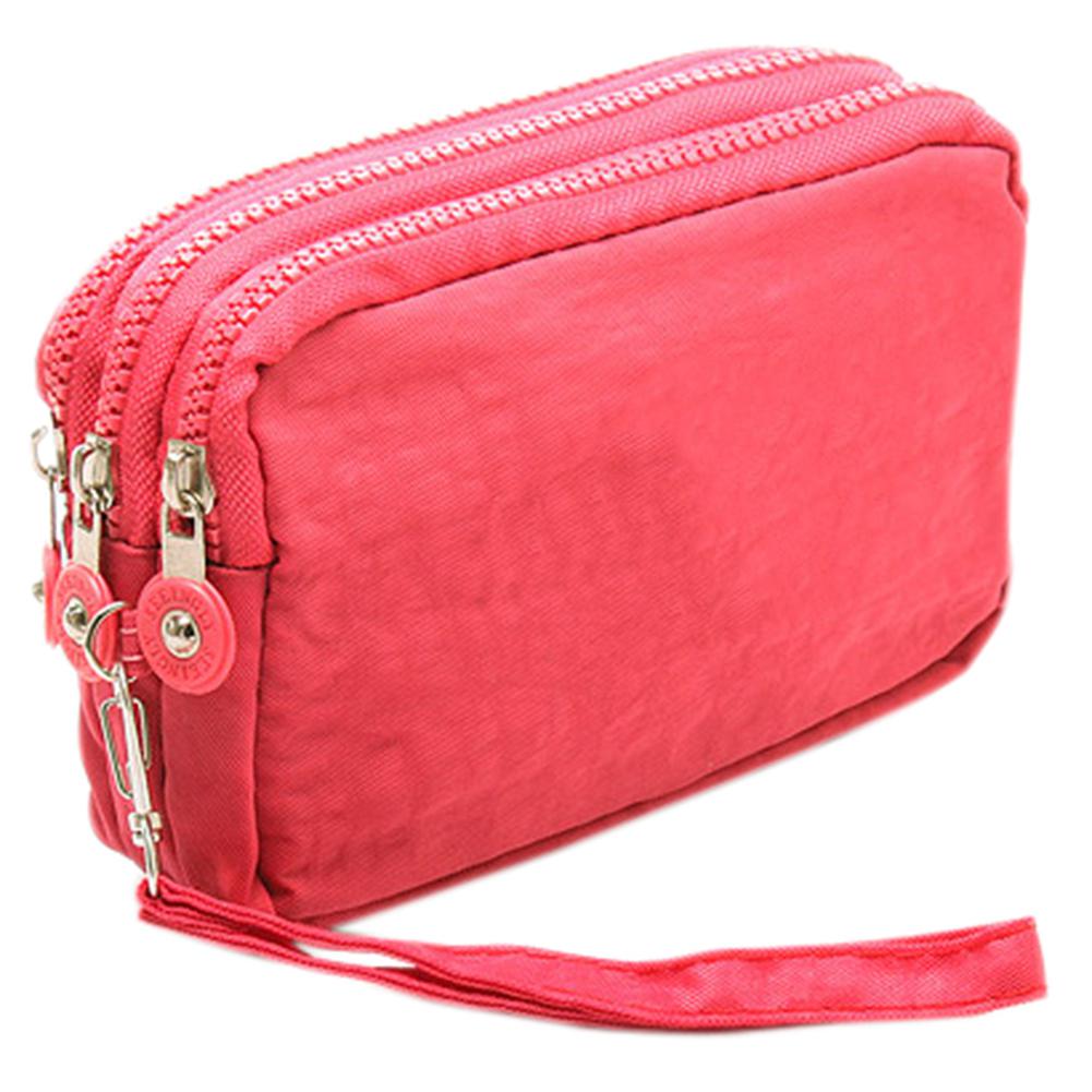 Dame håndtaske telefon pung pakke 3 lag håndtaske tværsnit kobling taske store kapacitet tasker til kvinder sac en main: Rød