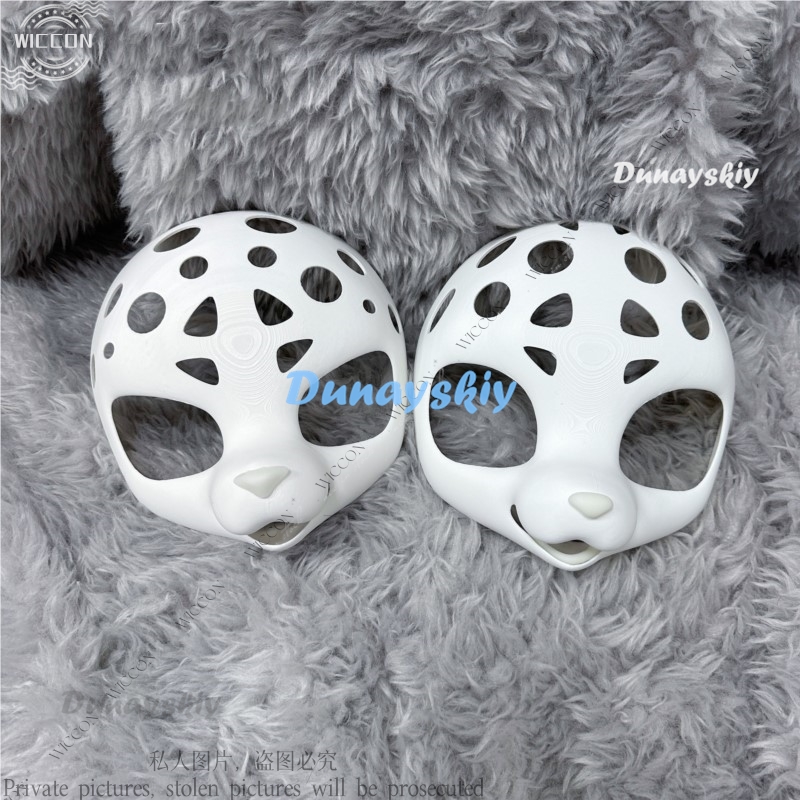 Peludo japonês felino adorável animal canino com crânio cabeça de animal rosto frontal diy acessórios fursuit festa de halloween mulher homem