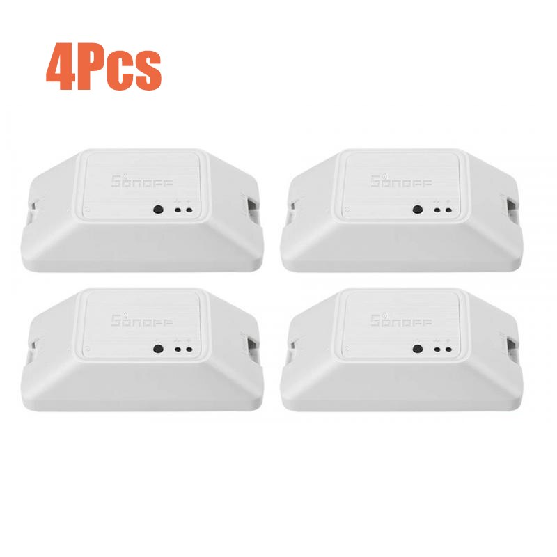 SONOFF-interruptor inteligente Zigbee BASICZBR3 para hogar, dispositivo de Control de voz de 100-240V, CA, Alexa, funciona con concentrador de SmartThings para iOS/Android: 4 Pieces