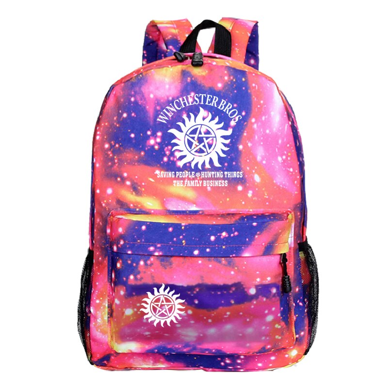 Supernatural Backpack Women Men Backpack Laptop Galaxy School Bags for Teenagers Boys Girls Travel Backpack Cheap