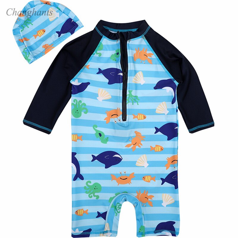 2-9Y Ragazzi Protezioni Bambini di Un Pezzo del Costume Da Bagno Dei Bambini Blu Costumi Da Bagno Bambini Costume Da Bagno Vestiti Del Bambino Manica Lunga Surf Sabbia Indossare Usura: Blu / 2