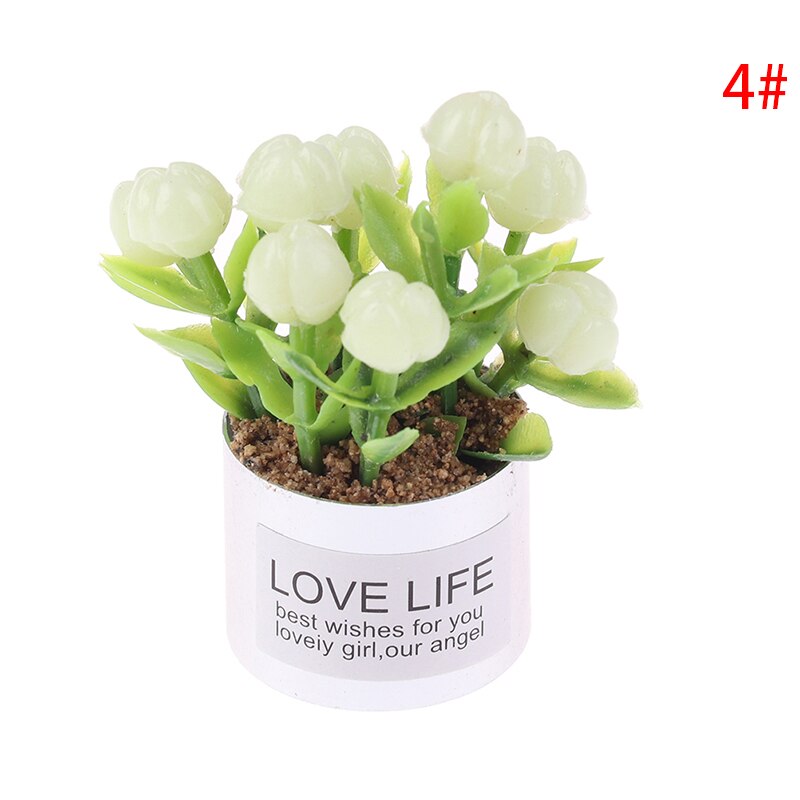 1Pc 1:12 Dollhouse Mini Iron Potted Plant Pot Lavender Plant Home Garden Decor Dollhouse Collection Kids' Toys: D