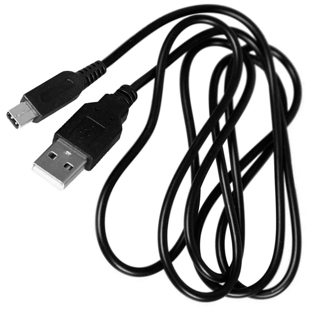 OcioDual – câble de chargeur USB pour Nintendo 3DS XL 2DS DSi Black transfer 3DSXL DSiXL, alimentation de 120 cm