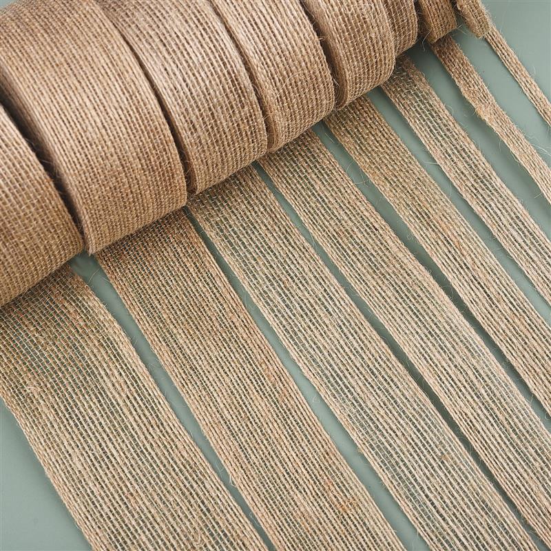 10M/Roll Jute Jute Rollen Hessische Lint Met Kant Vintage Rustieke Bruiloft Decoratie Party DIY Ambachten Kerstcadeau verpakking
