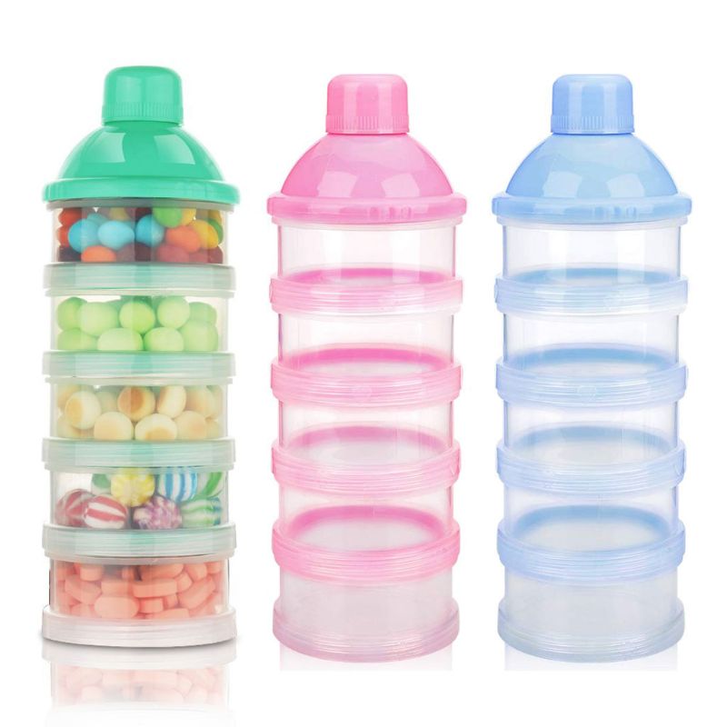 Baby mælkepulver dispenser stabelbar baby fodring rejse opbevaringsbeholder 3 pakke