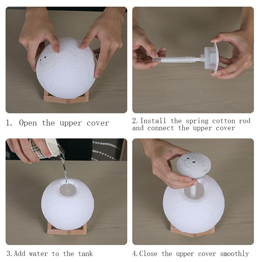 USB Moon Aroma Humidifier Essential Oil Diffuser Air Purifier Ultrasonic Mist Humidifier For Home&Office Aromatherapy