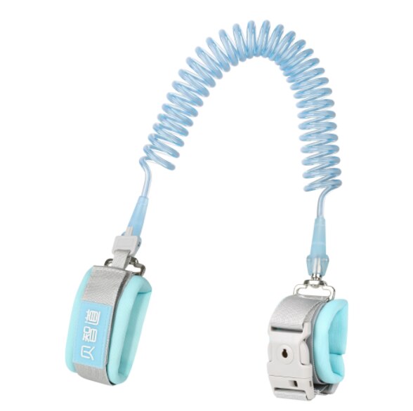 Corda di trazione anti-smarrimento per bambini per proteggere il tipo di chiave del braccialetto da polso per bambini con giunto girevole a 360 gradi: con lock blu