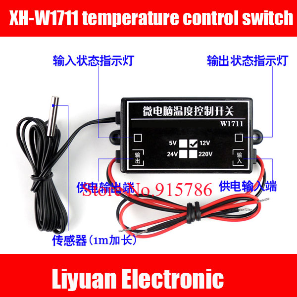 Xh -w1711 temperaturkontrollbryter / justerbar imperativ høypresisjon temperaturkontroll 5 v 12 v 24 v 220v