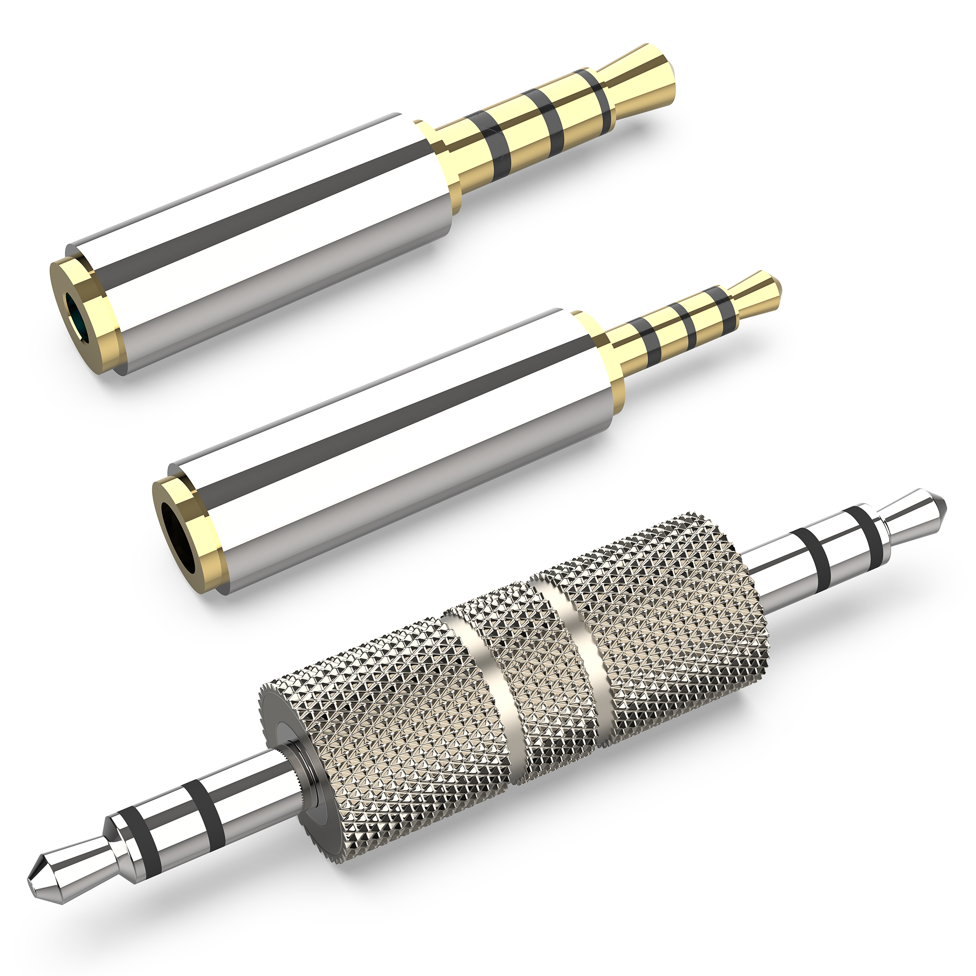 3,5/2,5 mm mannelijk naar 2,5/3,5 mm vrouwelijk jack stereo connector koppeling adapter audiokabel verlenging voor MP3 DVD hoofdtelefoon auto.: Zilver