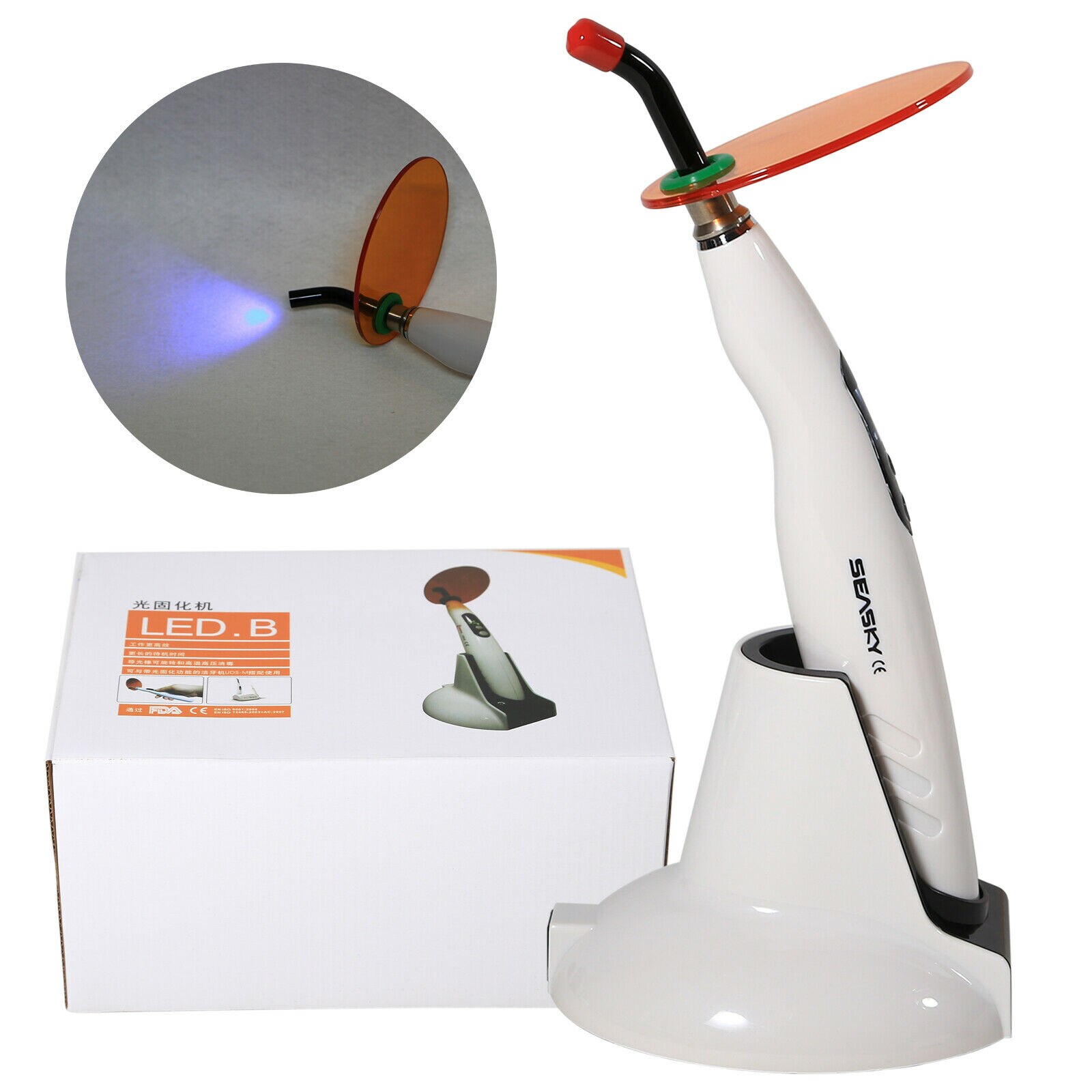 Tandheelkundige Led 5W Curing Light Cure Lamp1400mW/Cm ² Vier Werkingsmodi LED-B Draadloze Draadloze Composiet Hars Specht Stijl