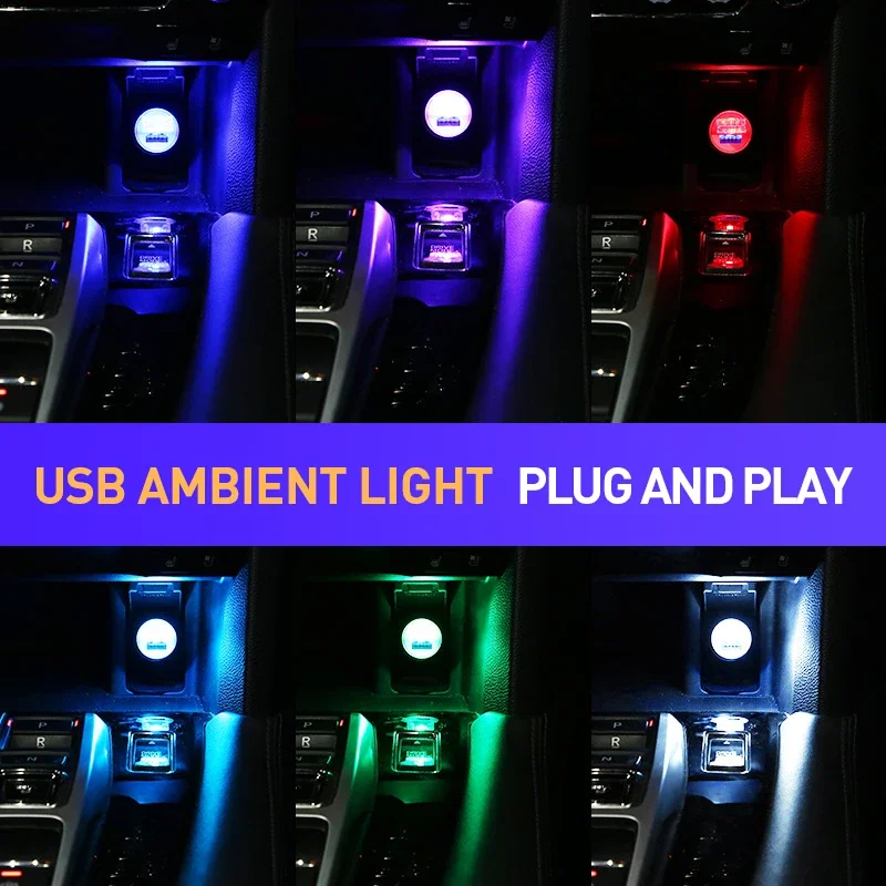 Multi-color RGB Car USB Ambient Lights LED Car Rhythm Lights Car USB Sound Control Ambient Lights