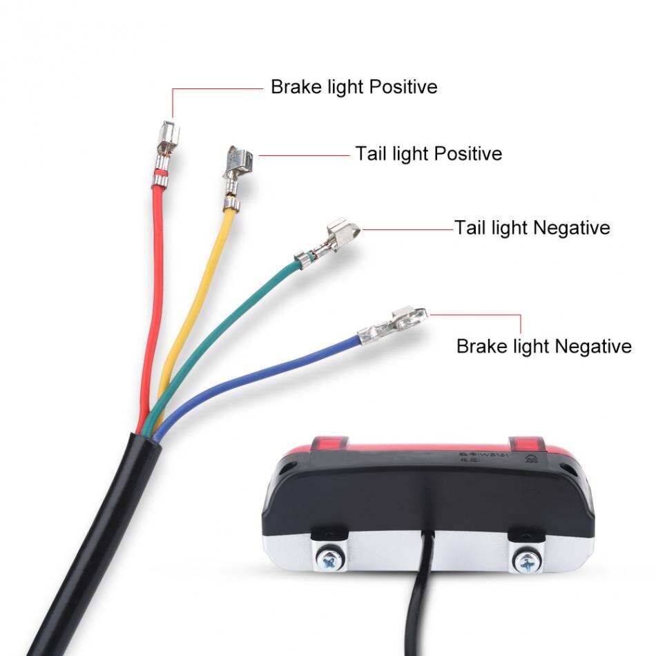 48V LED Rear Brake Light For Electric Scooters & E-Bikes - Safety Warning Tail Light 110x60x35mm