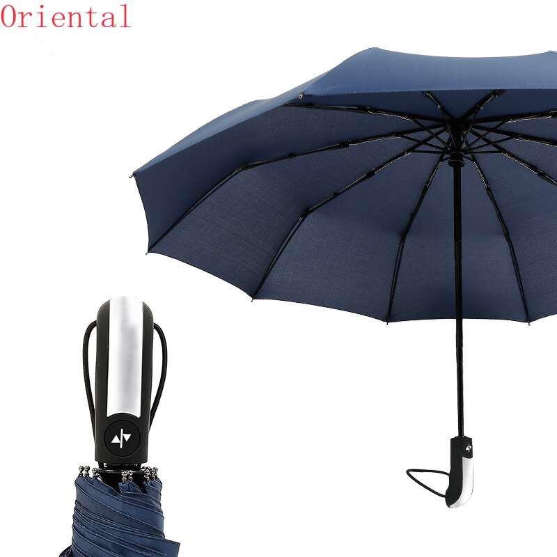 Wind Resistant Three Folding Automatic Umbrella Rain Women Auto Luxury Big Windproof Umbrellas Men Frame Windproof 10K Parasol