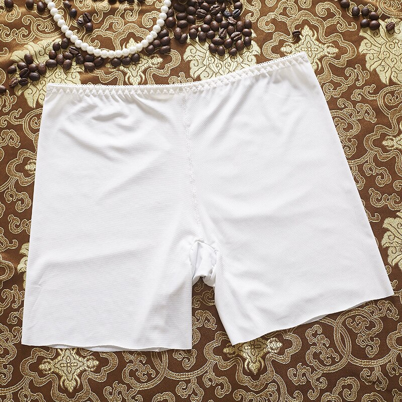 Blonder sikkerhed korte bukser kvinder spandex sommer åndbare udsatte bukser undertøj under nederdel korte tights: Hvid 1