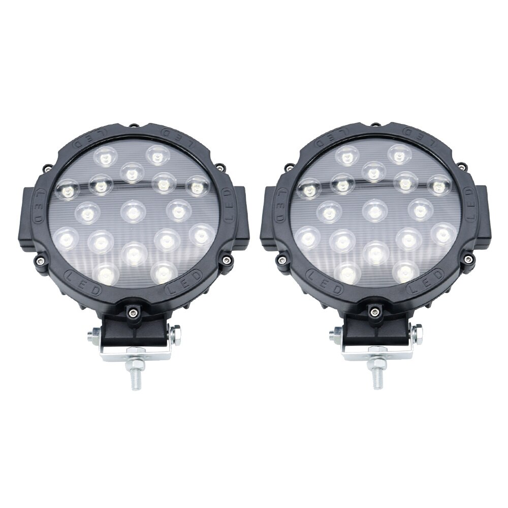2pcs 7 inch 51W Round LED Work Light Spot Beam For 4x4 Offroad Truck Tractor ATV SUV Driving Lamp: 2 pieces black