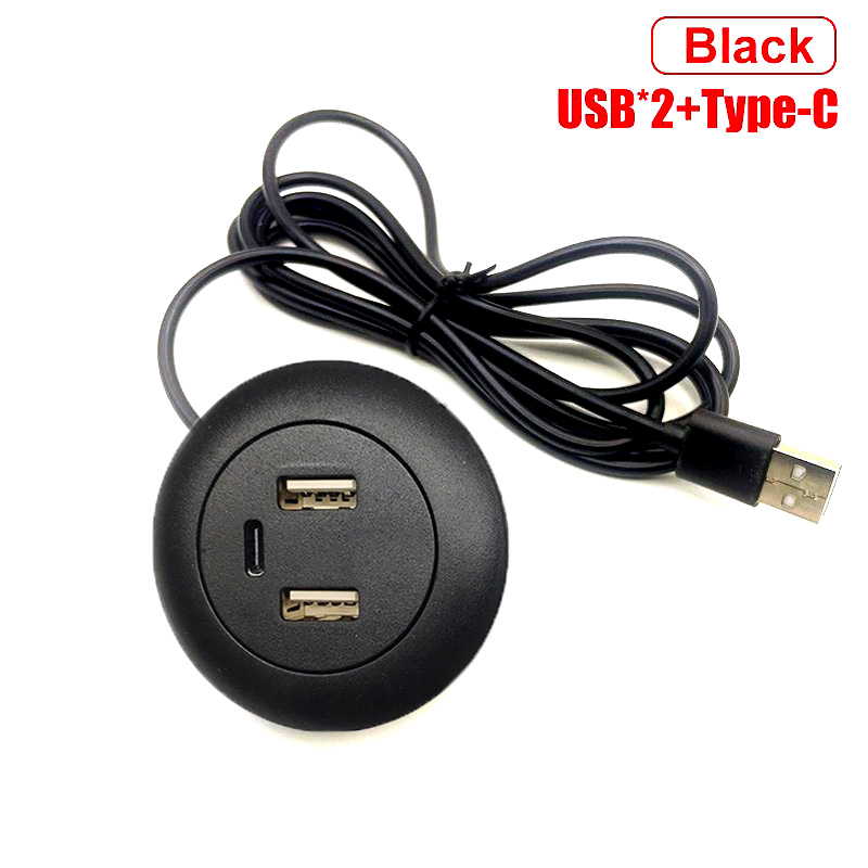 Cable de extensión de cargador USB 2,0 a USB TYPE-C integrado, mesa de té móvil, sofá, conector de Cable de carga rápida oculto: YELLOW