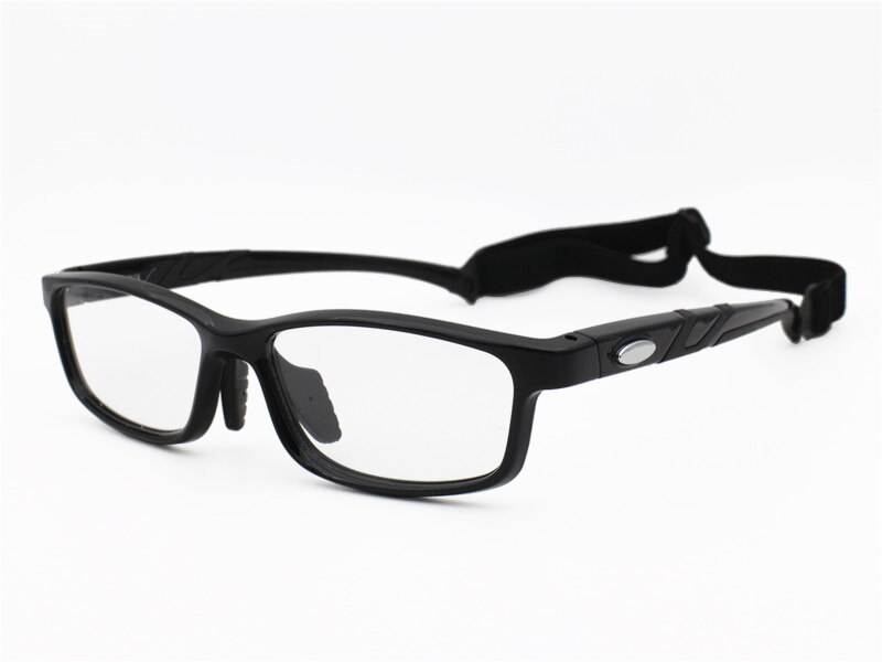 Double Temple 2 élastique sangle lunettes sport lunettes Football carré modifiable cadre optique SL021: blck-blck-UV400 lens