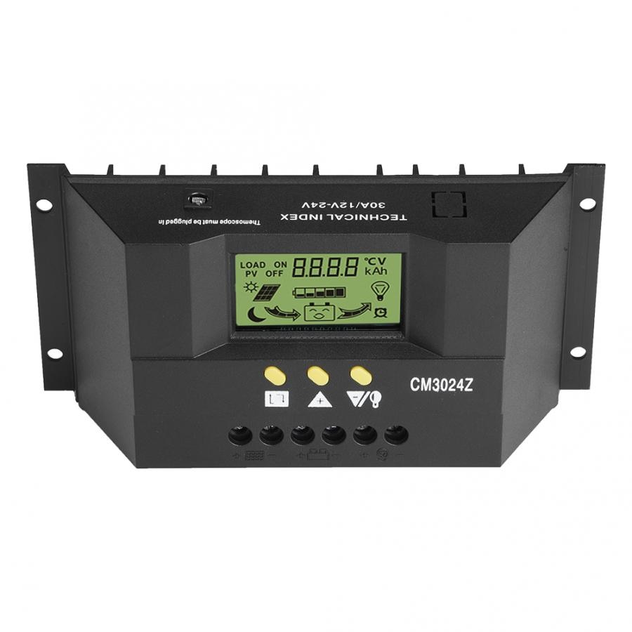 12V 24V PWM Intelligent Solar Panel Charge Controller Regulator LCD Display 30A Solar Charge Regulator