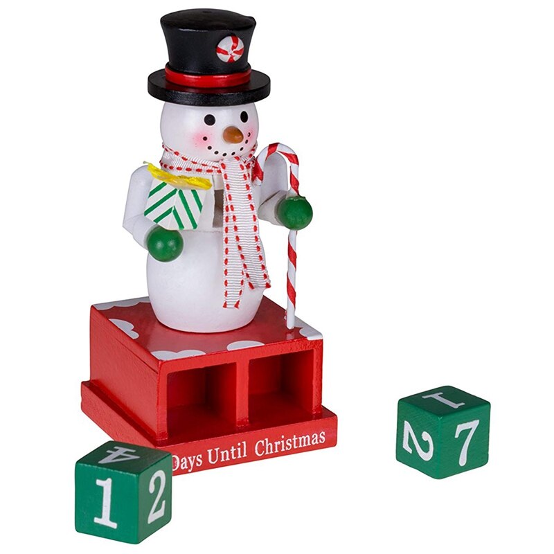 24 Plus Jour Bonhomme De Neige Calendrier De L'avent Compte À Rebours pour Noël Numéros Peints Noir Chapeau Haut-de-Forme Unique Décoration De