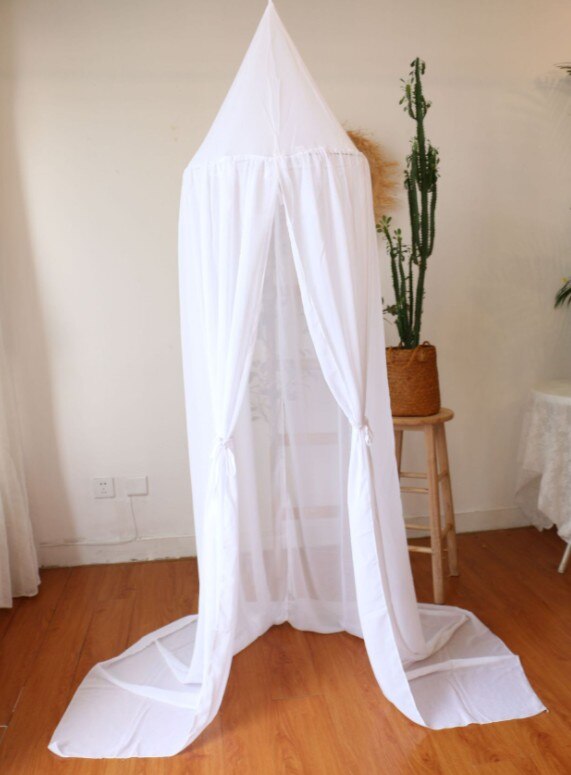 Zanzariera a baldacchino per bambini tenda biancheria da letto culla rete rosa ragazze cupola gioco casa scena oggetti di scena tenda arredamento camera dei bambini: WHITE