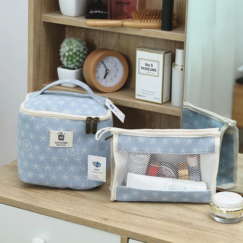 PURDORED 1 Pc Large Cosmetic Bag Korean Style Women Makeup Organizer Case Travel Make Up Bag Case Necessaries Toiletry Bag