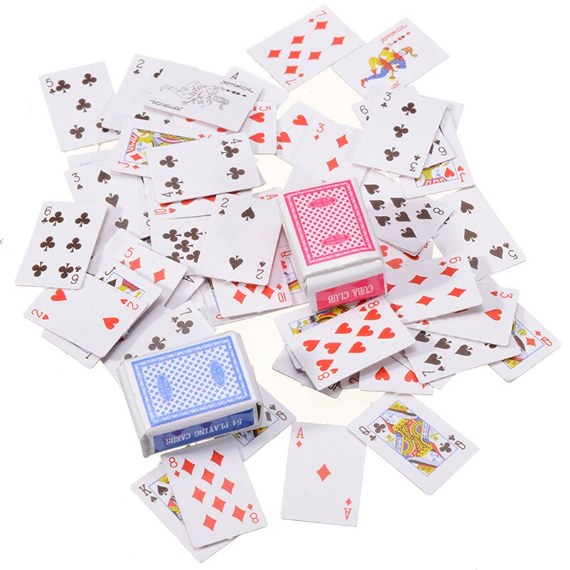 1 Set Mini Poker Playing Cards Style Random Funny Models Poker Kids Cute Miniature Card Game Toys