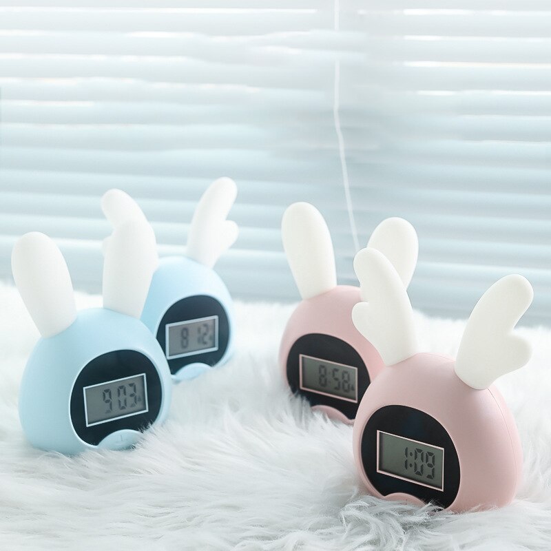Table Clock LED Intelligence Alarm Clock Digital Snooze Wake Up Light Electronic Large Time Temperature Display