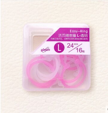 SHARKBANG S/L/XL Candy Color Loose Leaf Binder Book Rings 8/16/30pc In Transparent Box Buckle Rings Stationery Supplies: L-16pcs D
