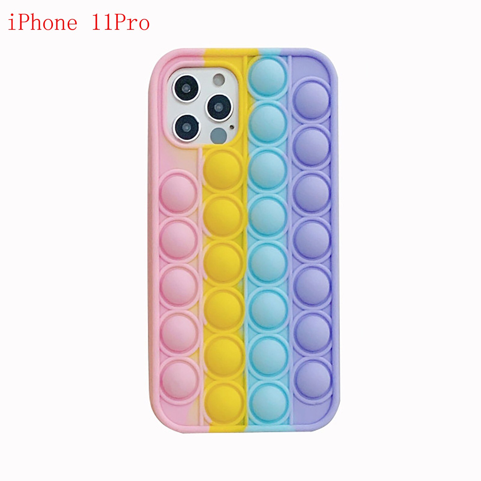 Pops Fidget Reliver Stress Toys Rainbow Phone Case For Iphone 12 11 Pro Max 7 8 Plus Push Bubble Fidget Antistress Toys Cover: G