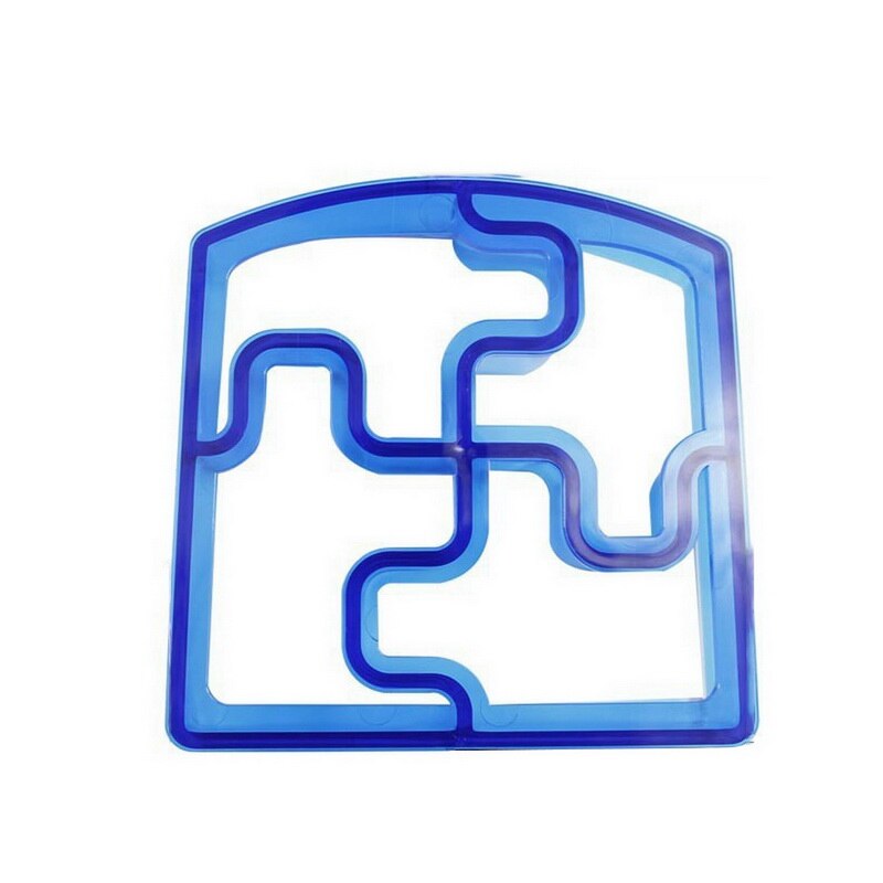 Kindersandwichmesset, roestvrijstalen mal in de vorm van een dinosaurusster in de vorm van een hart, mal voor het maken van cartoons, kunststof snijmal: Puzzel