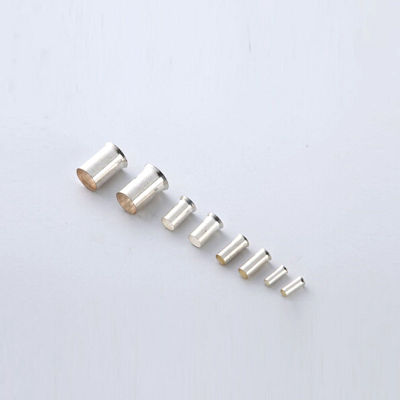 1000PCS 16AWG Bare Copper Wire Ferrules For 1.5mm2 Non-Insulated End Cable Terminal Wire Connector Tinned Crimp Terminal EN1508