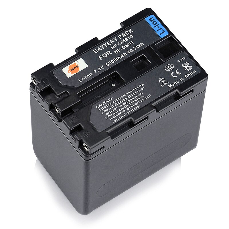 DSTE 5500mAh NP-QM91D QM91 Batterie pour Sony DCR-TRV24 TRV240 TRV240K TRV245E TRV24E TRV25 TRV250E TRV255E DVD100 DVD101