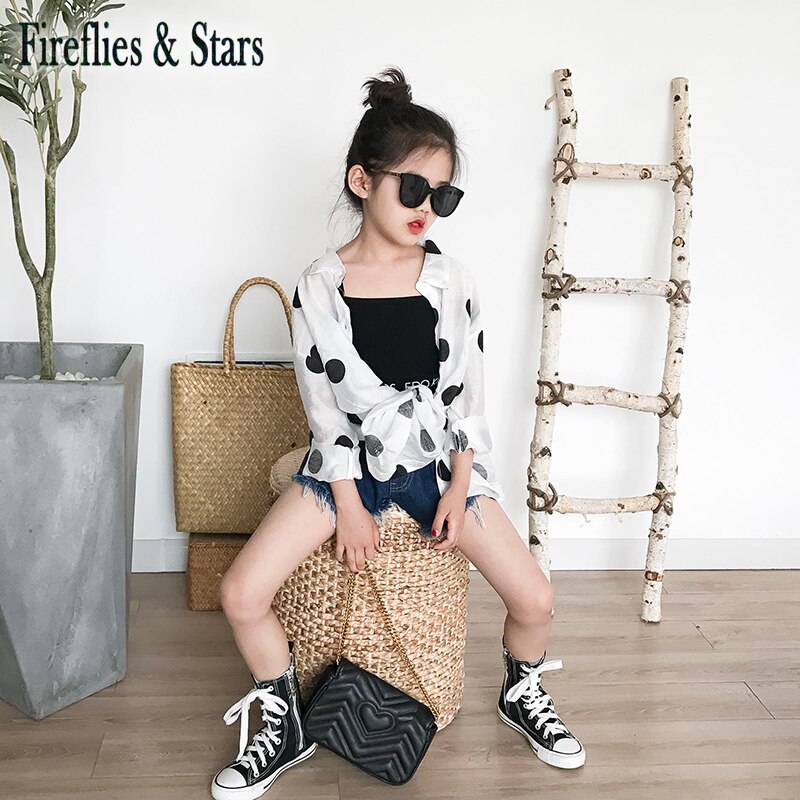 Lente zomer meisjes lange jas baby bovenkleding kinderblouse kinderkleding stip zonbescherming dun ademend 3 to 12 jaar