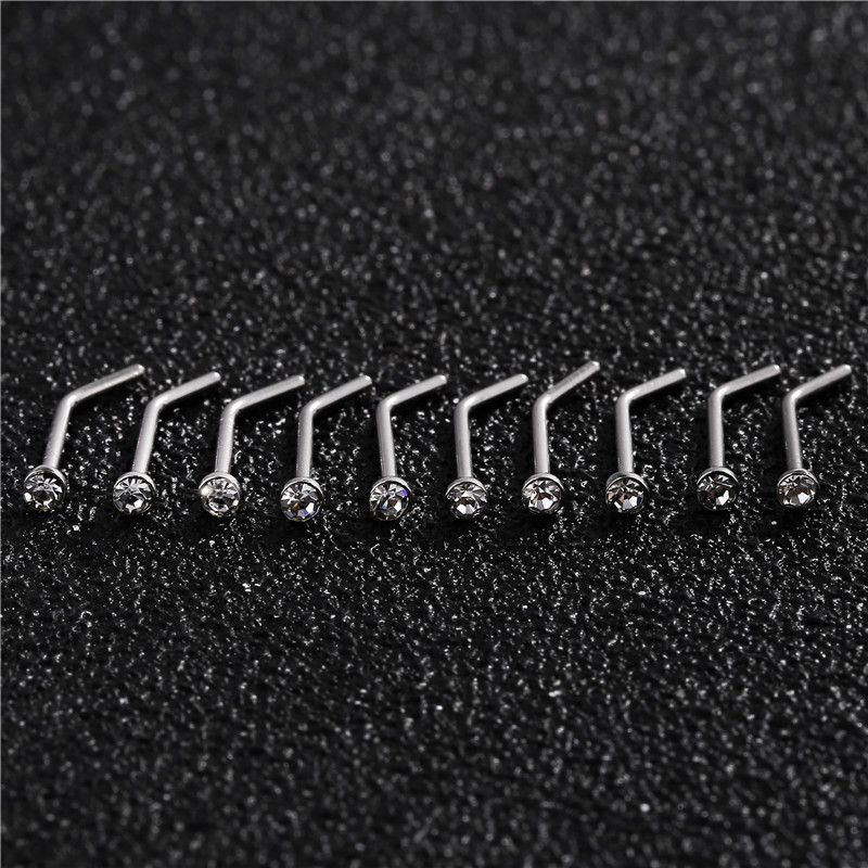 Piercing para nariz estilo Punk, joyería para labio, joyería corporal para hombre, pendientes para mujer, 1,8mm, 10 Uds.