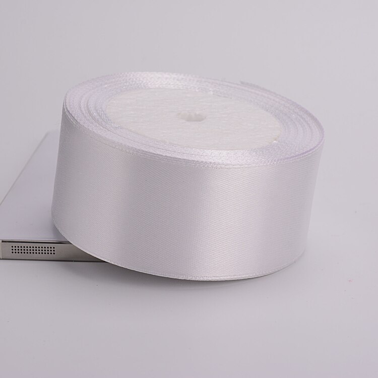 (25 yards/rulle )6mm-75mm hvide silke satinbånd bryllup dekorativt bånd indpakning gør-det-selv håndlavede materialer 9 str.: 40mm hvide