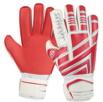 JANUS Delle Donne Degli Uomini di Guanti Da Portiere di Calcio Dei Ragazzi Protezione Delle Dita Addensato In Lattice di Calcio Guanti Portiere di Calcio portiere Guanti: Red White / Size 9
