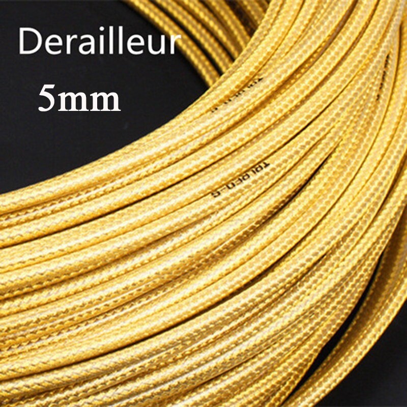 3m 5mm Weaving Line Bicycle Derailleur Brake Cable For Mountain Road Bike Cable Housing Tube Cycling Shifting Brake Wire: Shifting Gold