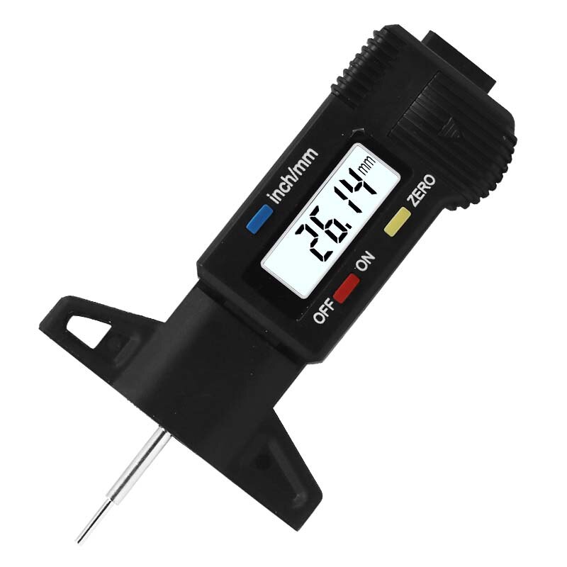 Plaquettes de frein numériques pour pneus de voiture, jauge de profondeur, testeur, noir: black