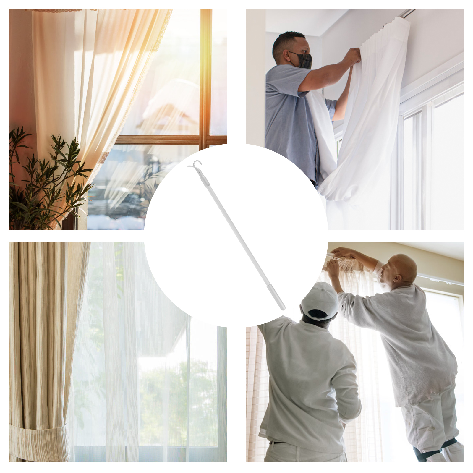 Tenda Asta rotante retrattile Tende verticali Bastone per finestra Ufficio in alluminio automatico