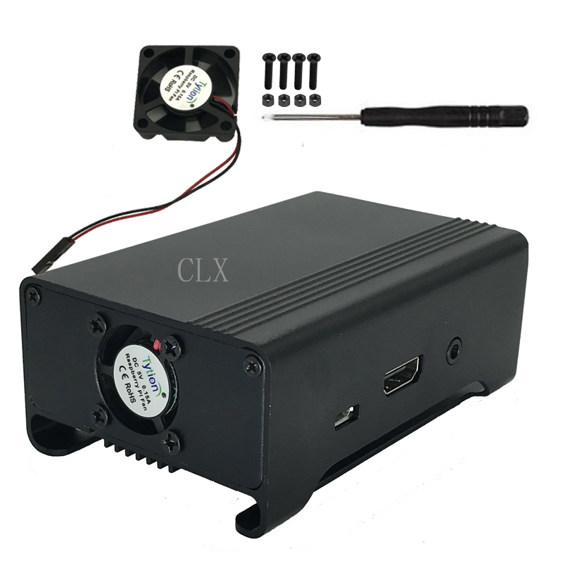 lampone pi 3 Generazione di Metallo Borsette lampone pi 3 in Lega di Alluminio scatola di Protezione Termica Borsette con Coolling fan