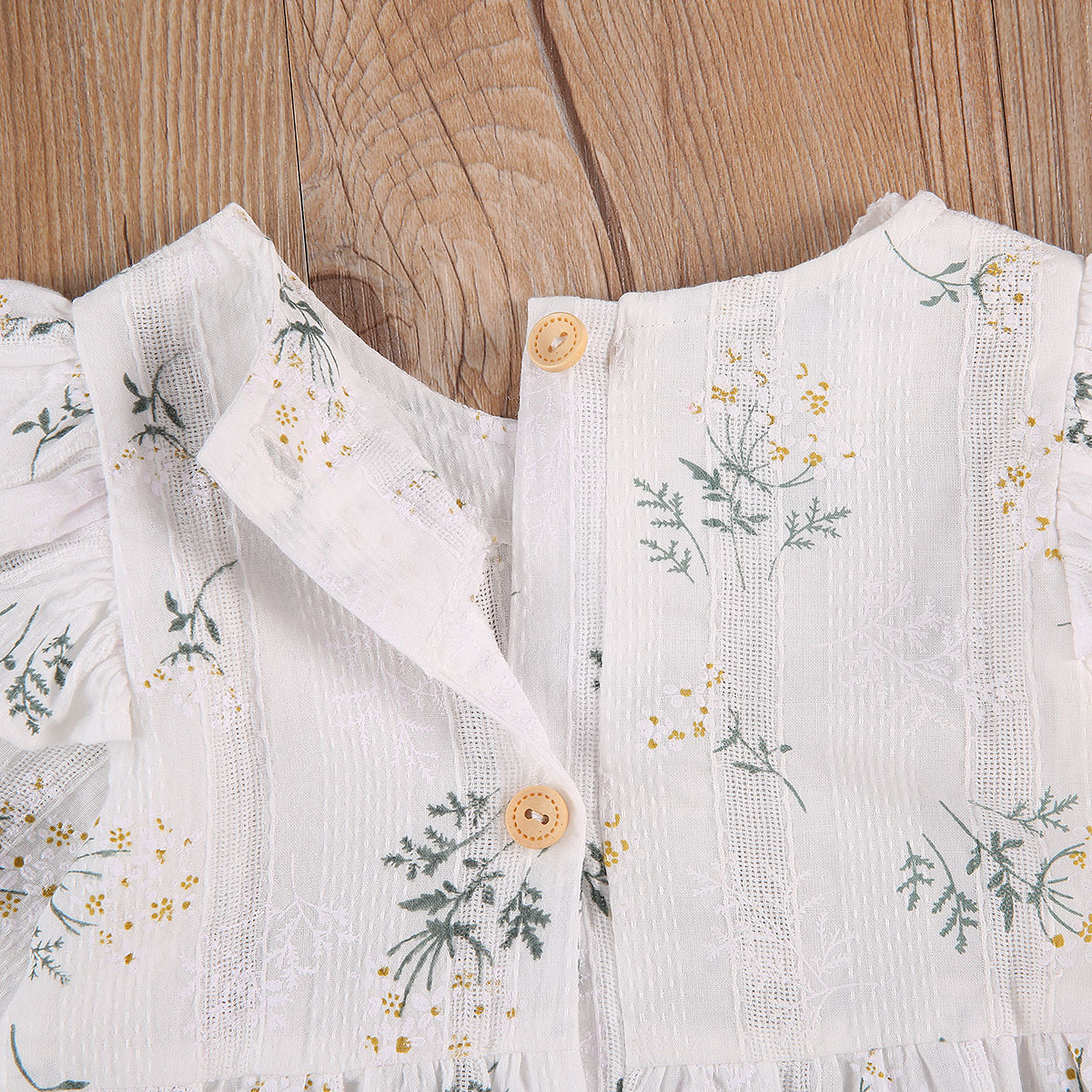 0-24M Infant Baby Girls Boys Bodysuits Headband 2pcs Long Sleeve Ruffles Flowers Print Jumpsuits