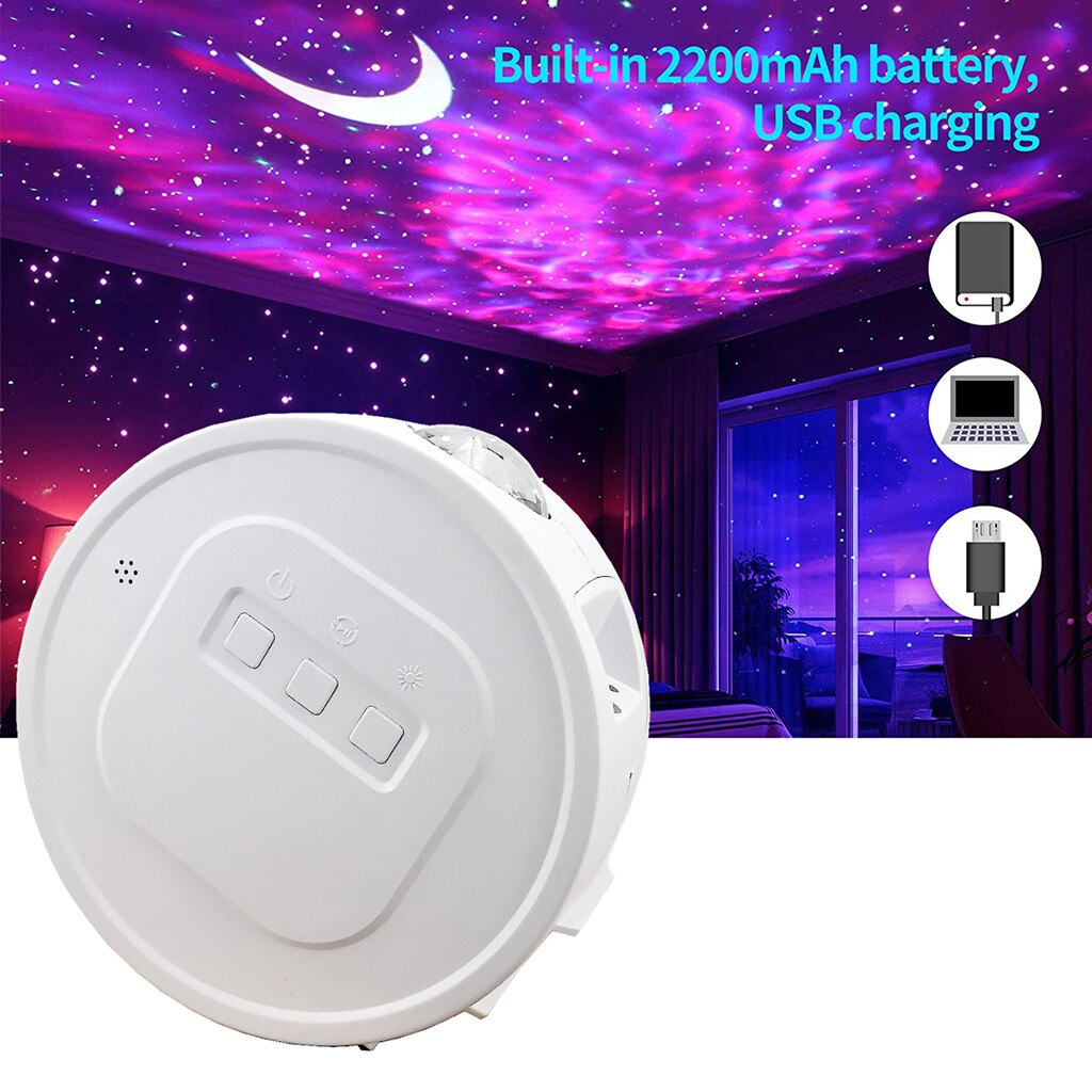 LED Projector Ocean Wave Star Light Night Light Sky Battery Operated Nightlight Lamp For Children Kids Baby Bedroom Nursery