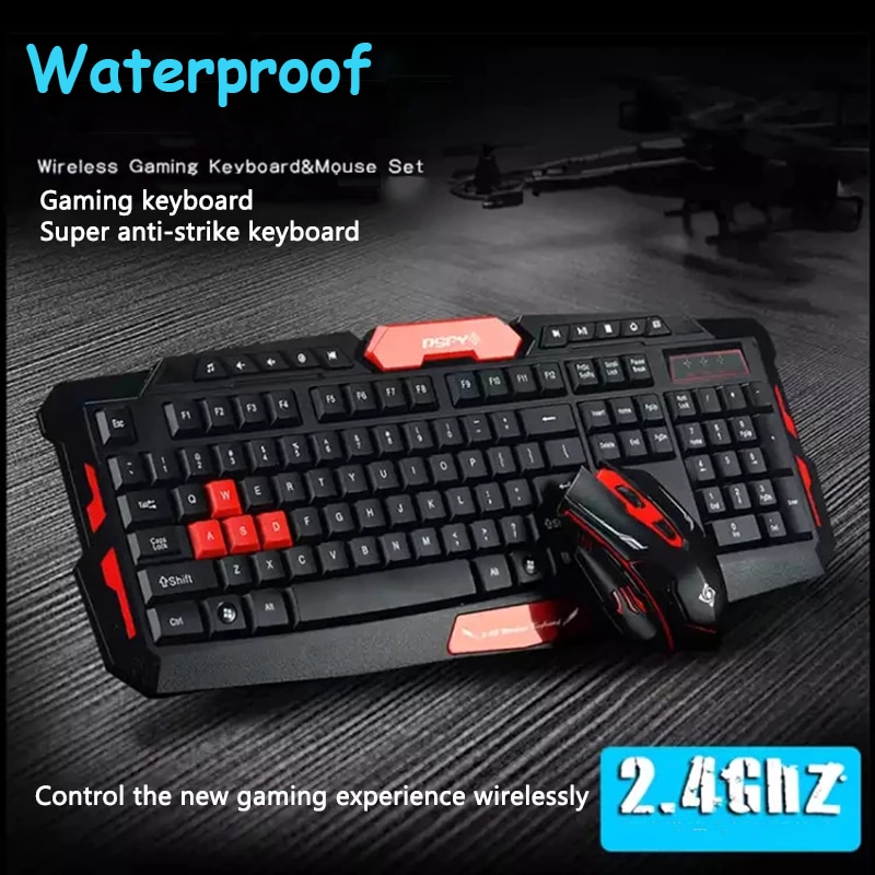 2.4G 1600DPI Wireless Gaming Keyboard Mouse Combo Ergonomics Waterproof Optical For PC Computer Laptop Desktop Gamer HK8100