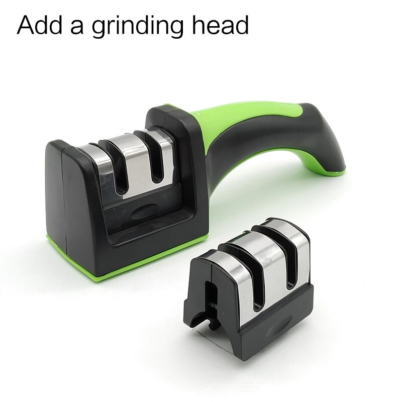 2 In 1 Puntenslijper Keramische Keuken Mes Schaar Schaar Sharpener Tool Diamond Coated Non-Slip Basis Carbon Staal Snelle thuis: green-set