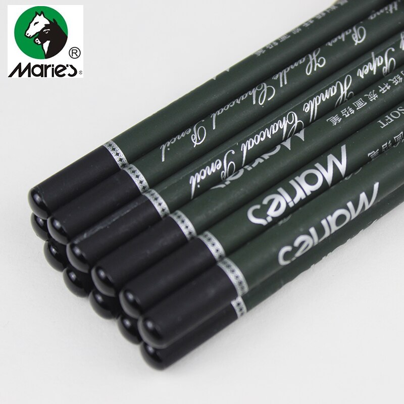 Marie's 12Pcs/set Sketch Charcoal Pencil For Painting Soft Pencils Drawing Lapiz Set Stationery School Pencils For Students Art