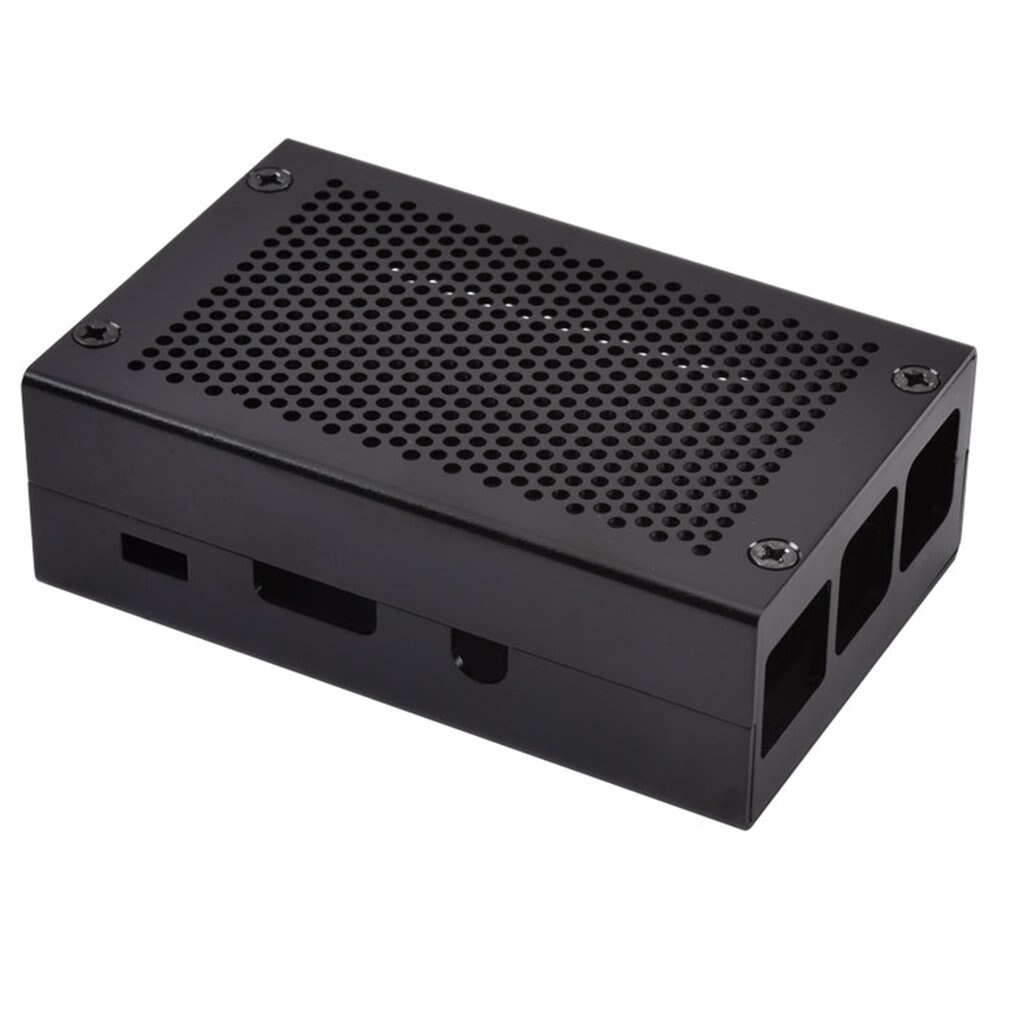 For Raspberry Pi 3 Model B+ Aluminum Case Black Case Metal Enclosure for RPI 3 Model B Compatible For Raspberry Pi 3 Model B