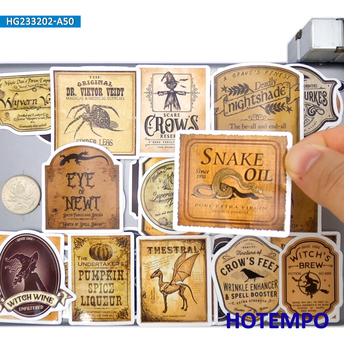 20/30/50 Stück, retro-Alchemie, Lustiges Halloween, Zaubertrank Etiketten Aufkleber, für Flasche, Sammelalbum, Gepäck, Telefon, Laptop, Auto, Motorrad, Fahrrad, Tasse, Tagebuch, Aufkleber Spielzeug