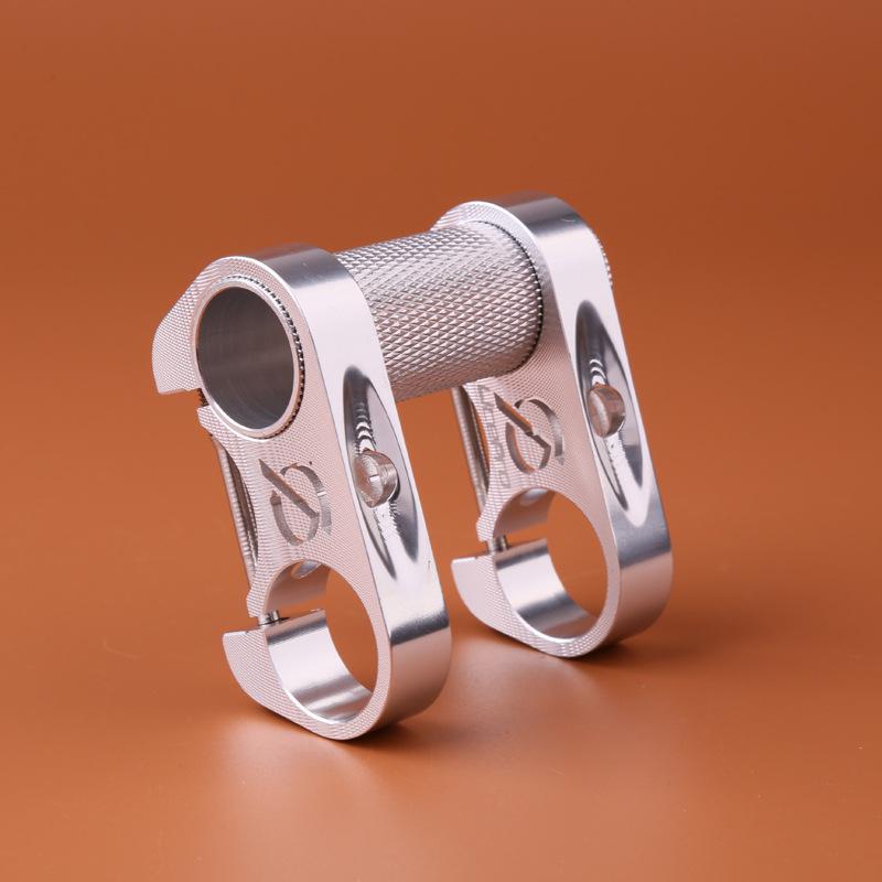 Litepro Bicycle Double Stem Riser Bicyle Handlebar Stem Adjustable Folding Bike Handlebar Stem: Silver